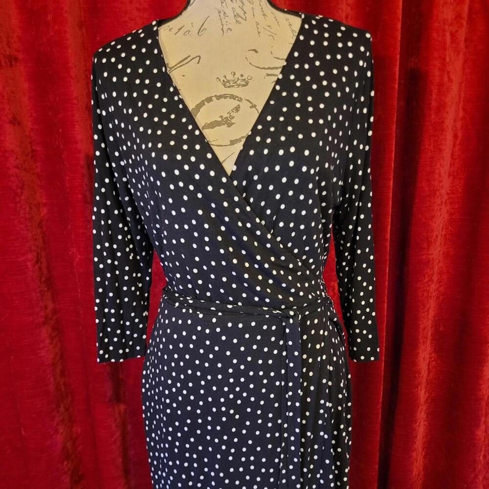 BUNDLE SALE! A NEW DAY!  Black & White Polka Dot Wrap Dress Sz L